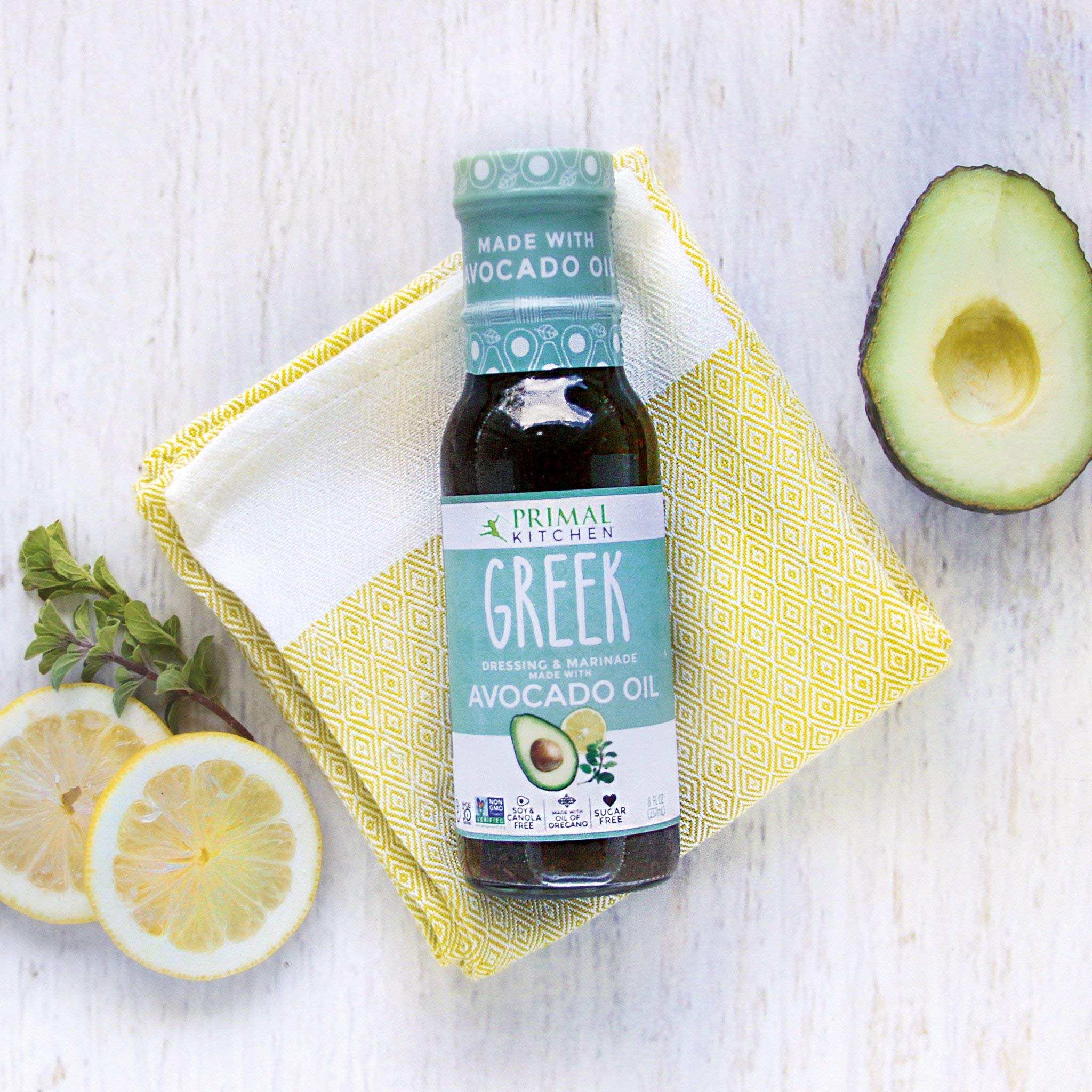 Primal Kitchen - Greek Vinaigrette, Made with Avocado Oil and Organic Oil of Oregano, Organic Ingredients - Vegan & Paleo Approved (8 Ounce, 2 pack)