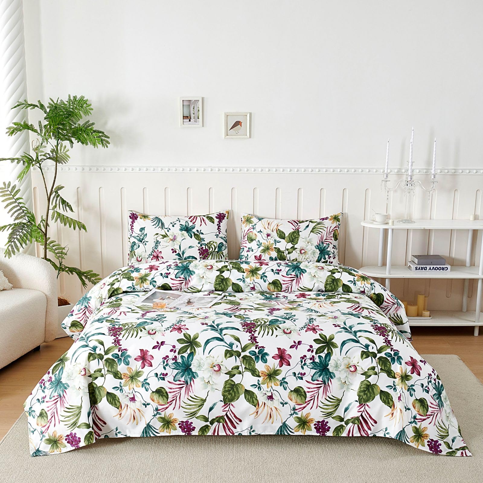 Parure De Lit 120x190/200 3 Pièces en Microfibre - Drap Housse 120x200 cm - Drap Plat 1 Personne 180x280 cm - 1 Taie d'oreiller 50x80 - Bleu Clair