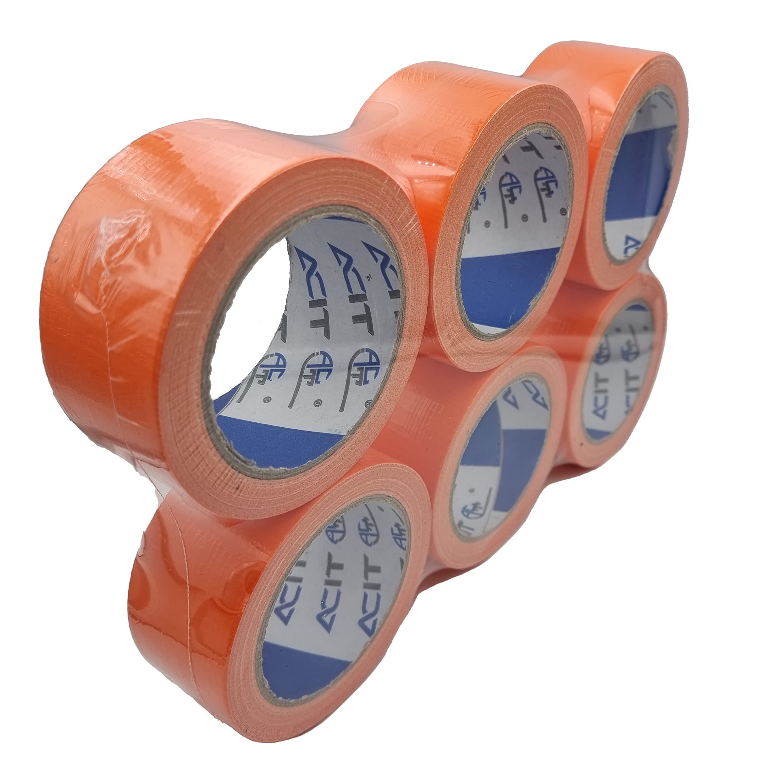 Ruban Toilé Américain Orange 50mm x 25m Lot de 6 Rouleaux