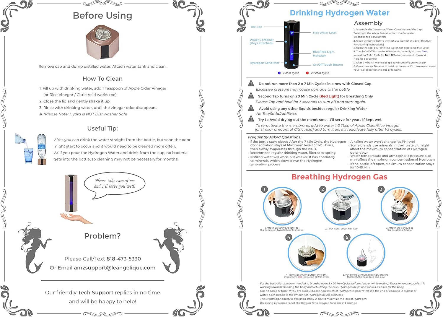 🛒 Flash Sale Le Angelique 2021 HYdra - Hydrogen Rich Water Bottle Generator + Gas Inhaler | 1.6 PPM Max Concentration Molecular H2 Maker Machine | PEM Membrane & SPE Technology Ionizer | USB Recharge (Black)