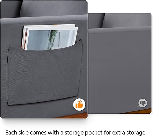 Miniatura 16 de Yaheetech Boucle - Silla de sala de estar, moderna silla mecedora tapizada, silla de guardería con bolsillo lateral y sillón de respaldo alto para