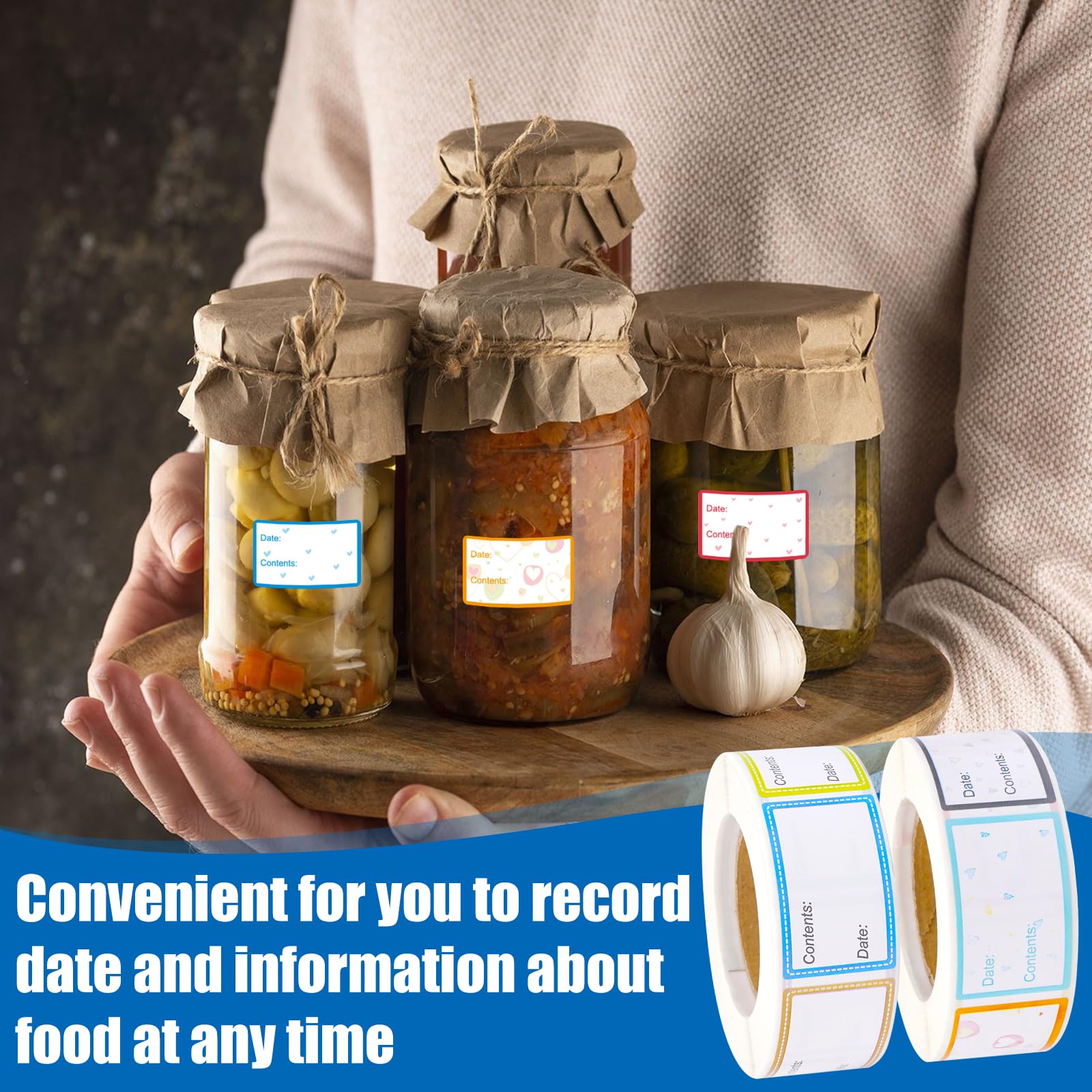 Etichette Adesive Per Alimenti - 1000 Pezzi In 2 Rotoli - Scrivi Data E Nome - Rimovibili Per Congelatore - Foto 10