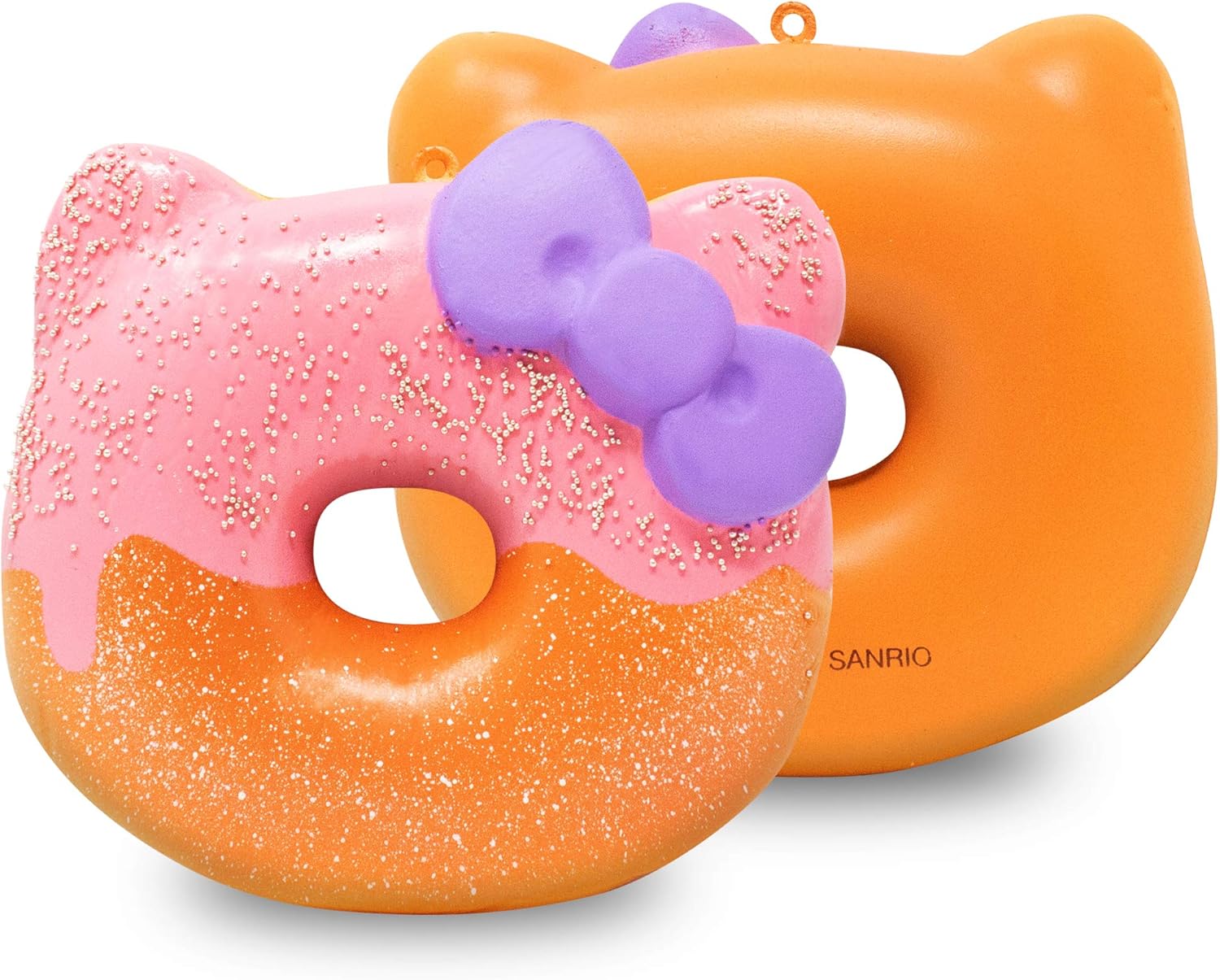 Hamee Hello Kitty Glazed Donut Cute Slow Rising Squishy Toy Keychain for Party Favors, Stress Ball, Birthday Gifts, Kawaii Squishy for Kids, Girls, Boys, Adults - Raspberry