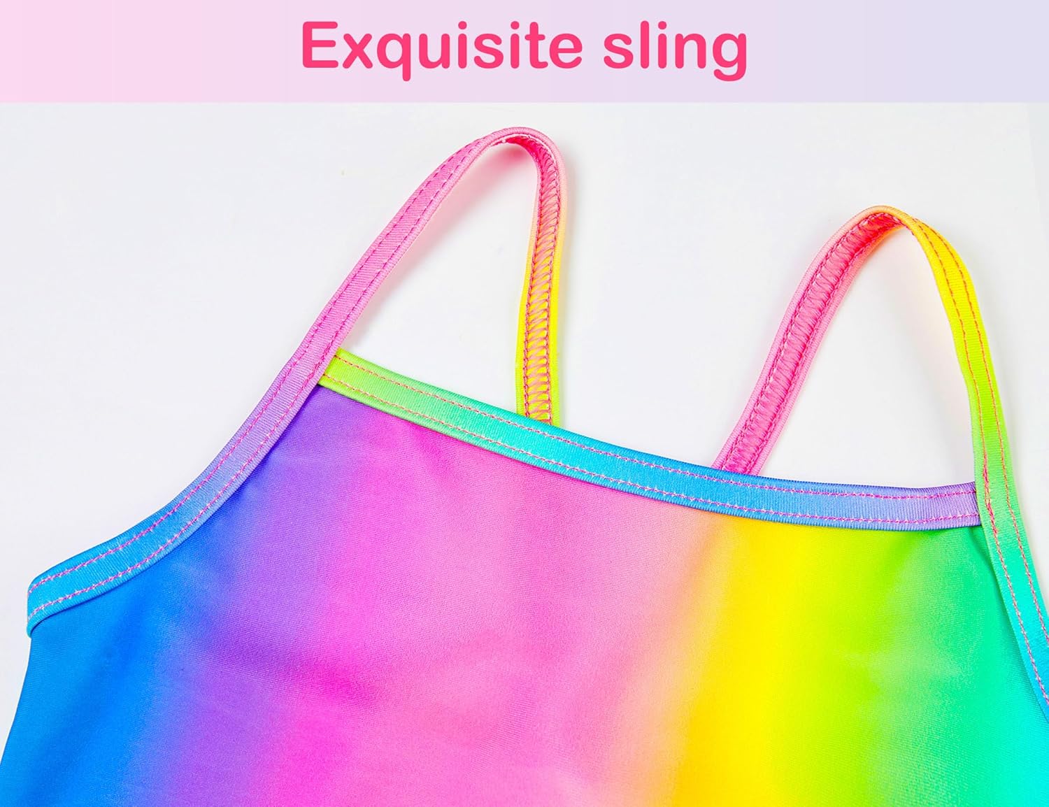 Girls Tankini Swimsuit Two Piece Bathing Suit Colorful Toddler Kids Ruffle Swimwear Adjustable Strap Summer Beach - Image 4