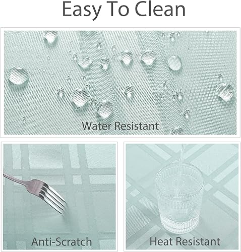 Miniatura 13 de JUCFHY - Mantel rectangular marroquí de tela jacquard a prueba de derrames y resistente al agua y al aceite, mantel decorativo para uso exterior e