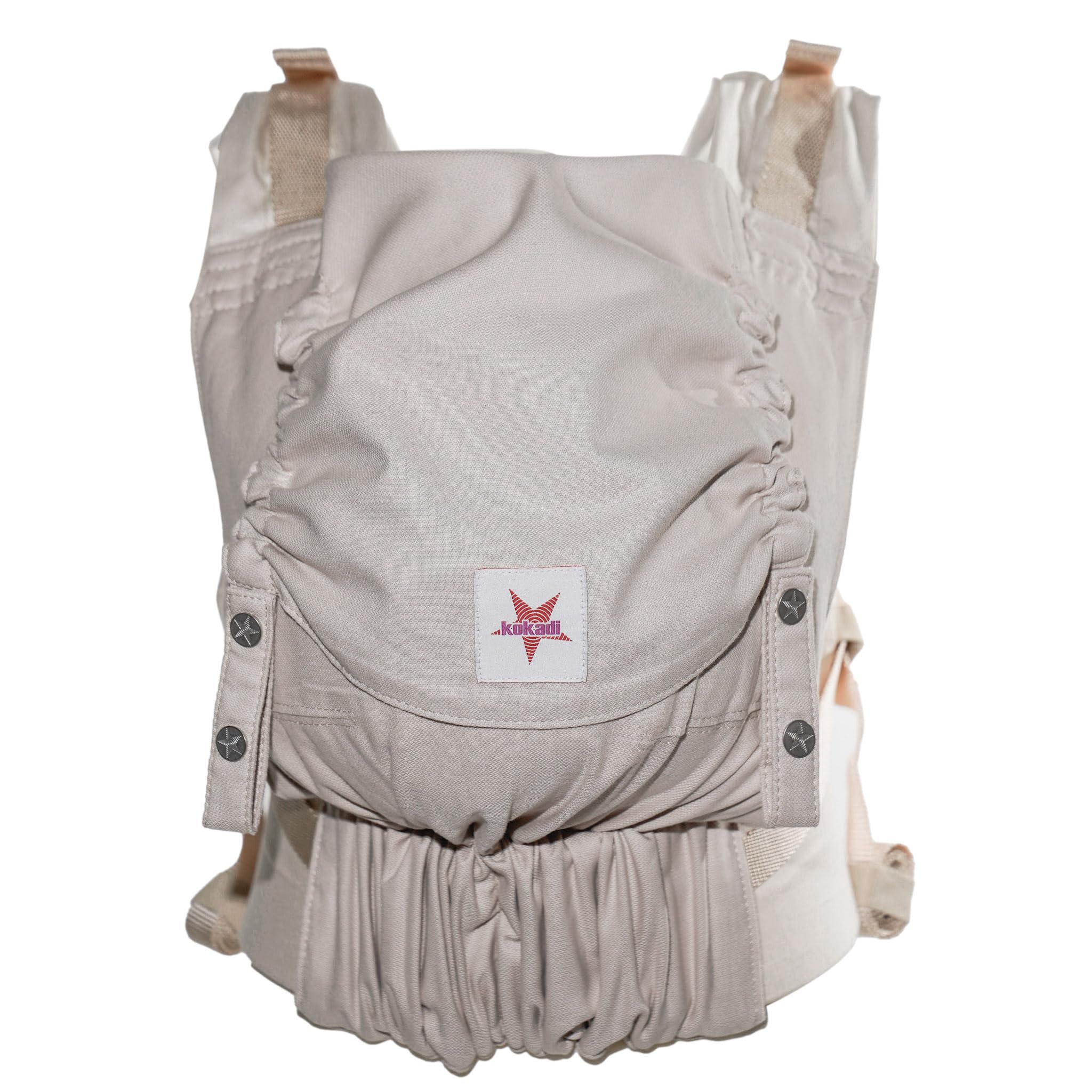 KOKADI® Portabebés ergonómico para recién nacidos desde el nacimiento hasta 15 kg –Creciente portabebés – Carrier – Ayuda de transporte para bebés – Flip Just Cream