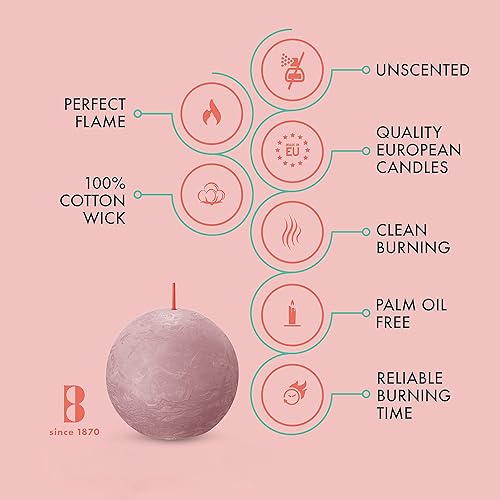 Miniatura 3 de BOLSIUS Paquete de 3 velas rústicas con forma de rosa ceniza, 3 pulgadas, calidad europea premium, cera natural ecológica a base de plantas, sin