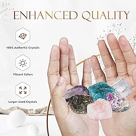Wyspell Aquarius Crystal Set - 6 Raw Aquarius Crystals and Healing Stones - Aquarius Gifts for Women - Birthday Gifts for Women - Astrology Gifts for Women - Zodiac Crystal Set - Healing Gifts