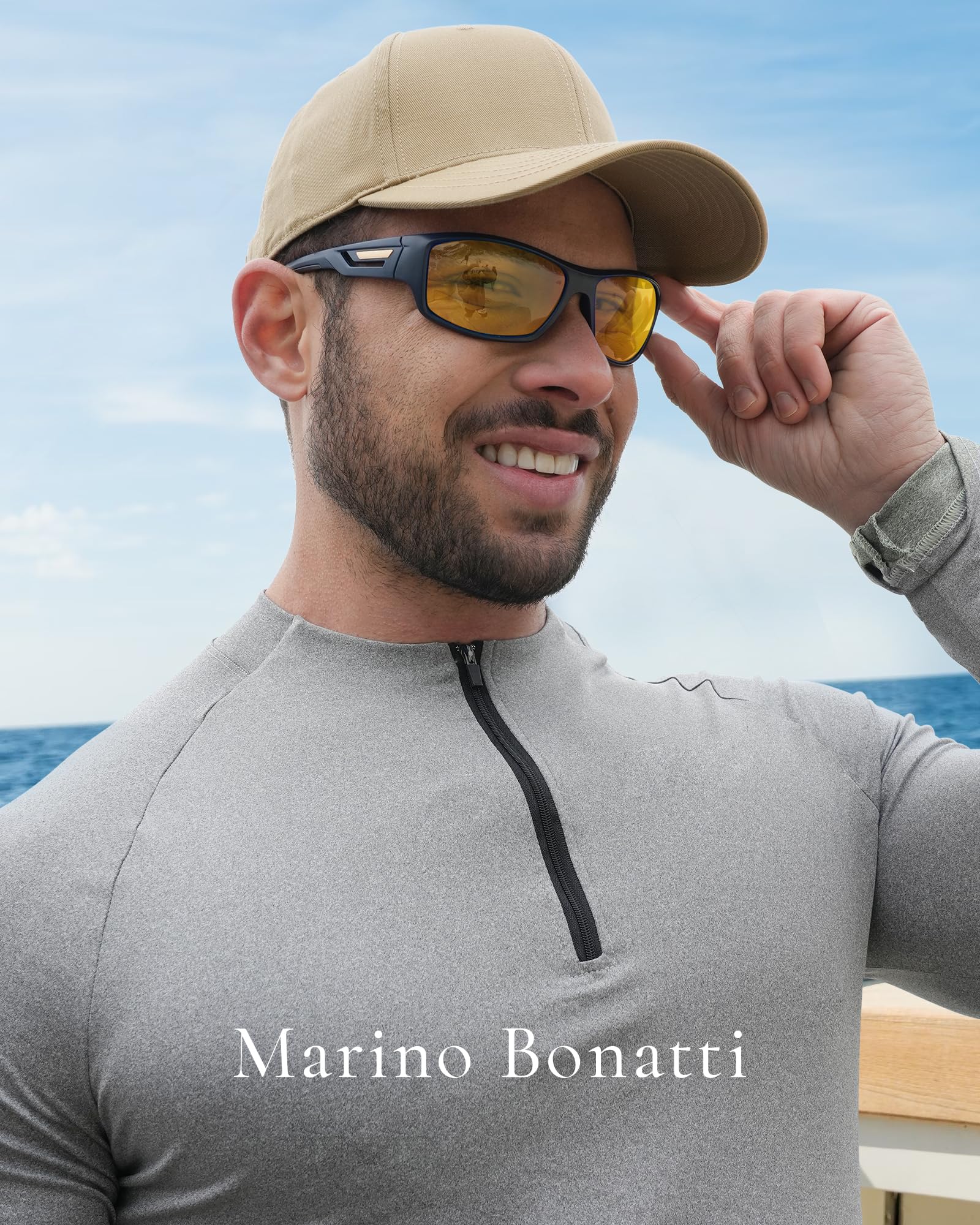 Occhiali da sole sportivi polarizzati da uomo occhiali da sole da pesca Vedere pesce in acqua occhiali avvolgenti UV400