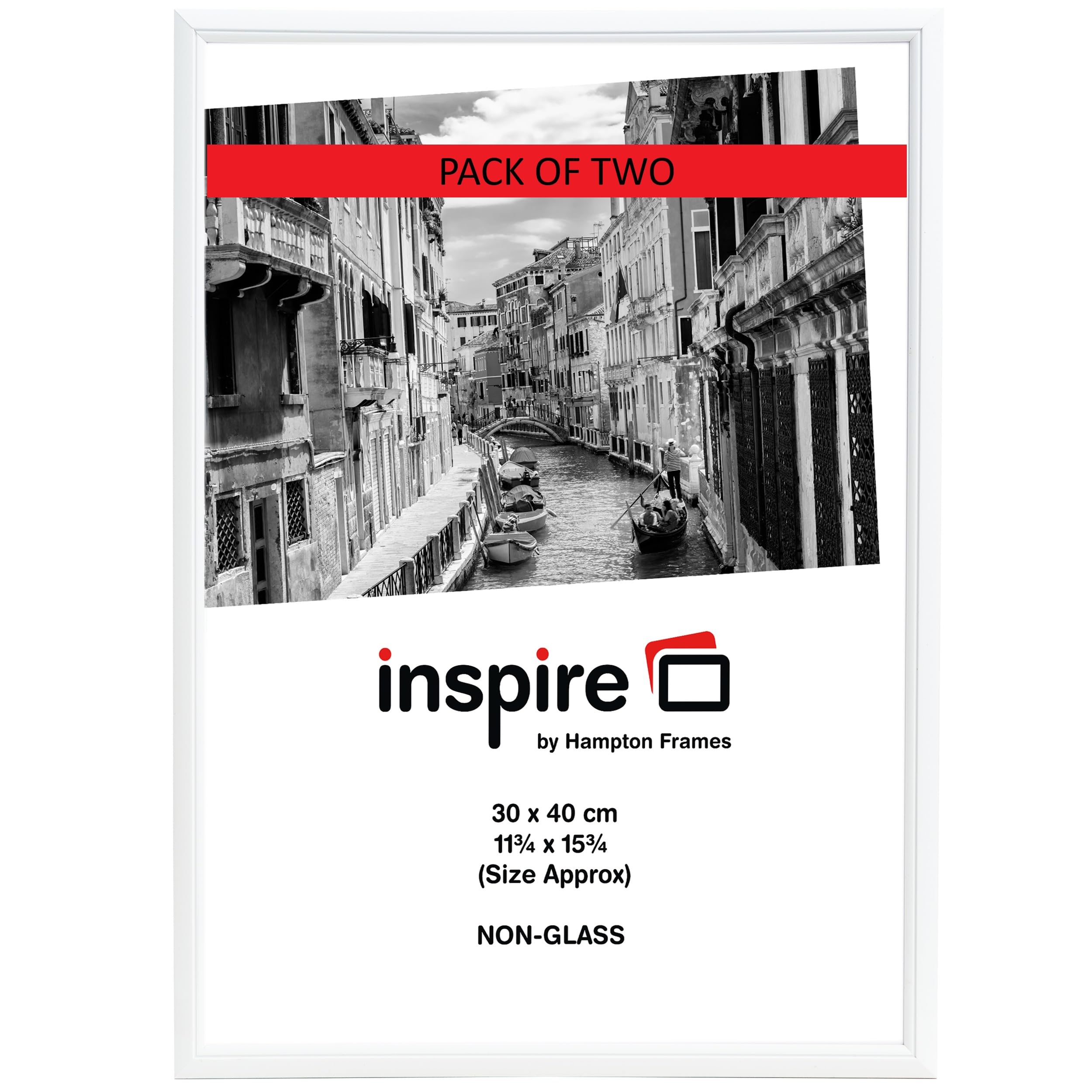 Hampton Frames White Easyloader 30X40cm Picture Poster Frame Acrylic (Non-Glass) Eas3040whpx-2Pk