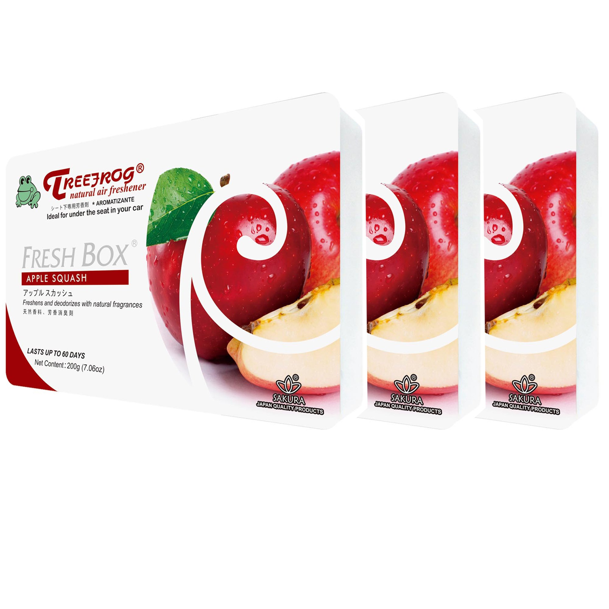 Gel Type Apple Squash Scent 3 Packs, Tree Frog Car Air Freshener