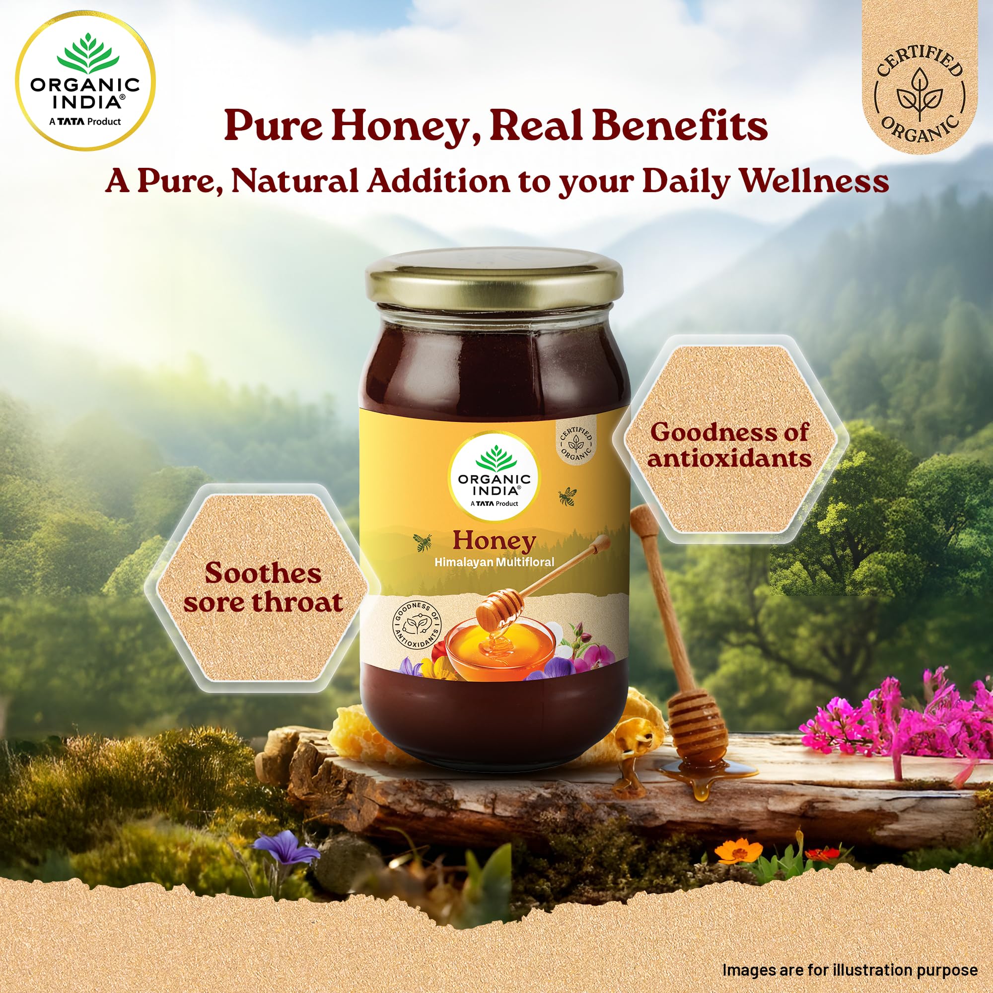 A TATA Product - Organic India Himalayan Multi Floral Honey - 500g | Raw & Unprocessed | Natural & Organic | Sourced from Shivalik Range | Rich in Nutrients & Antioxidants product image 7
