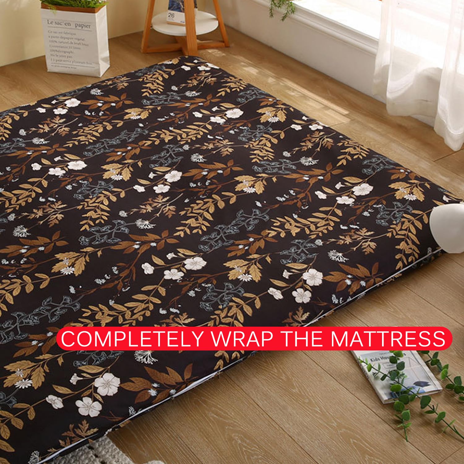 D,200x220cm, Futon Copertura Materasso con Cerniera Pavimento Futon Cover Giapponese Futon Materasso Tampone Copertura Futon Materasso Protettore Copertura Protettiva del Tappeto