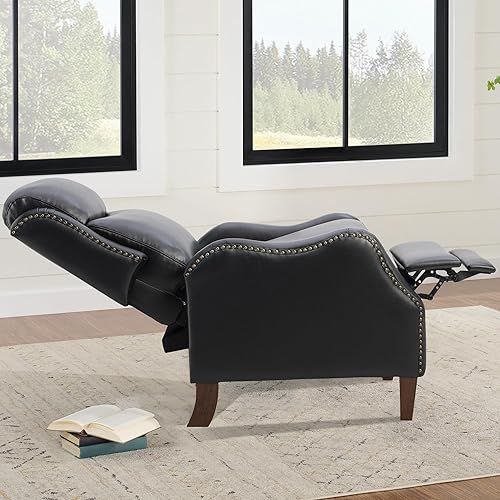 Miniatura 8 de Sillón reclinable de cuero sintético con decoración de remaches, sofá individual para sala de estar y dormitorio