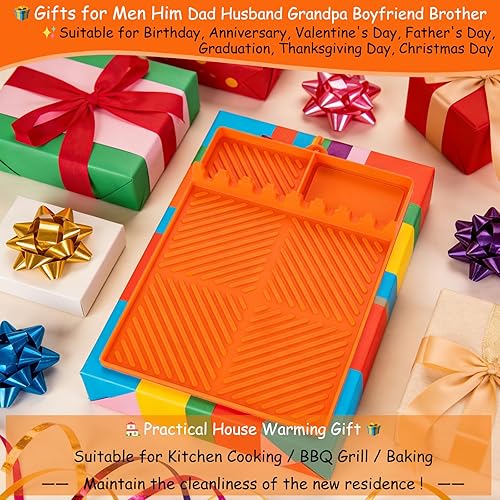 Miniatura 6 de Alfombrilla de silicona para herramientas para plancha, cocina, hornear, encimera, estante lateral, espátula, alfombrilla con almohadilla de goteo