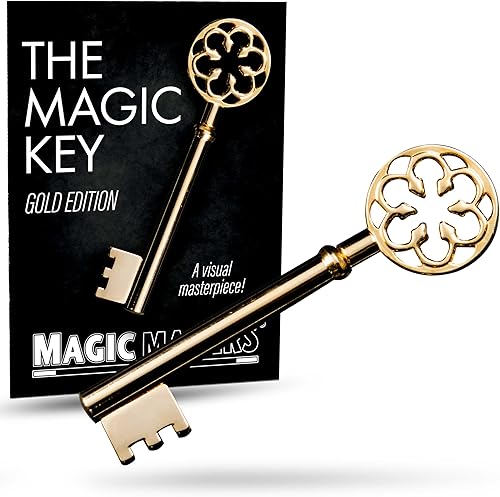 Magic Makers Llave dorada accesorio de metal hecho a mano con precisión para un rendimiento de primer plano y magia callejera