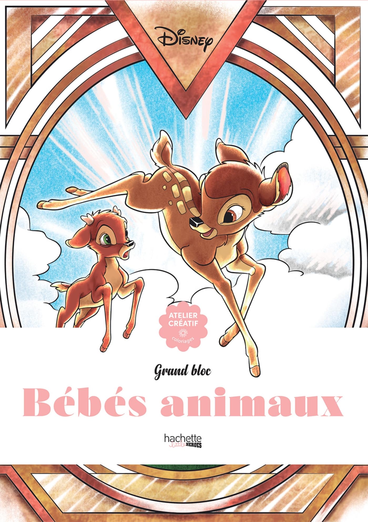 Grand bloc Disney Bébés animaux (Tome 2): 60 coloriages