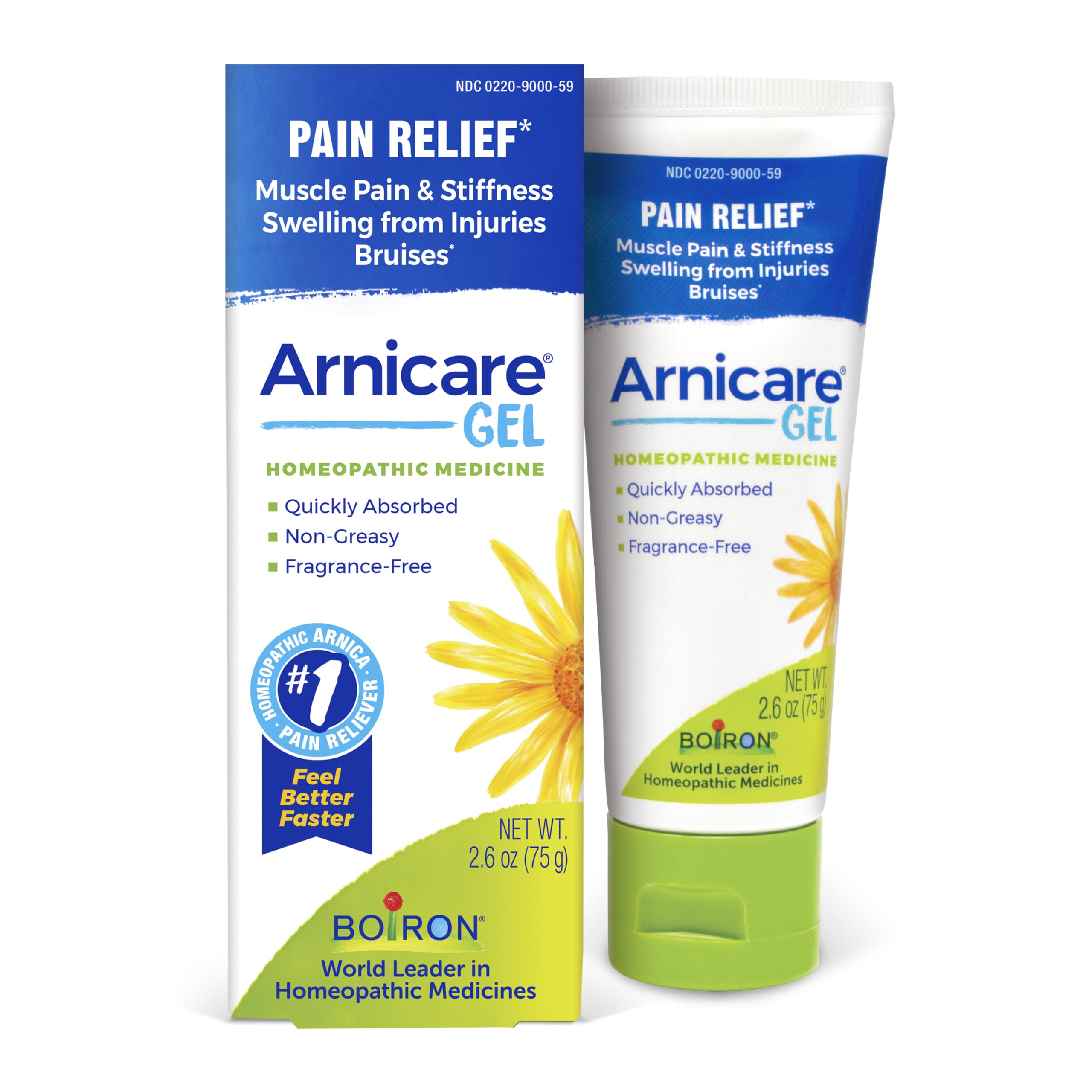 Boiron Arnicare Gel voor verlichting van gewrichtspijn, spierpijn, spierpijn en zwelling van kneuzingen of letsel - Niet-vet en geparfumeerd - 2,6 oz