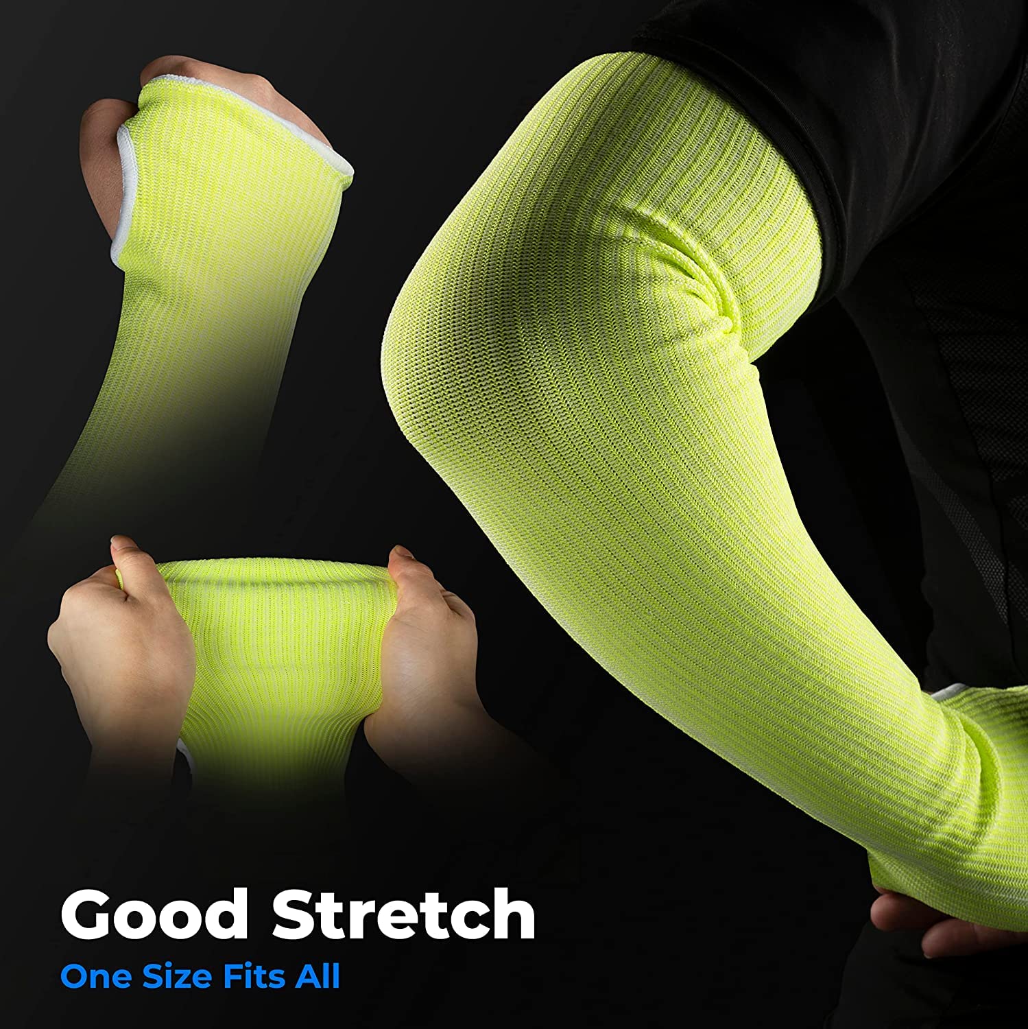 Cut Resistant Gardening Sleeves with Thumb Hole, Green, 2 Pairs