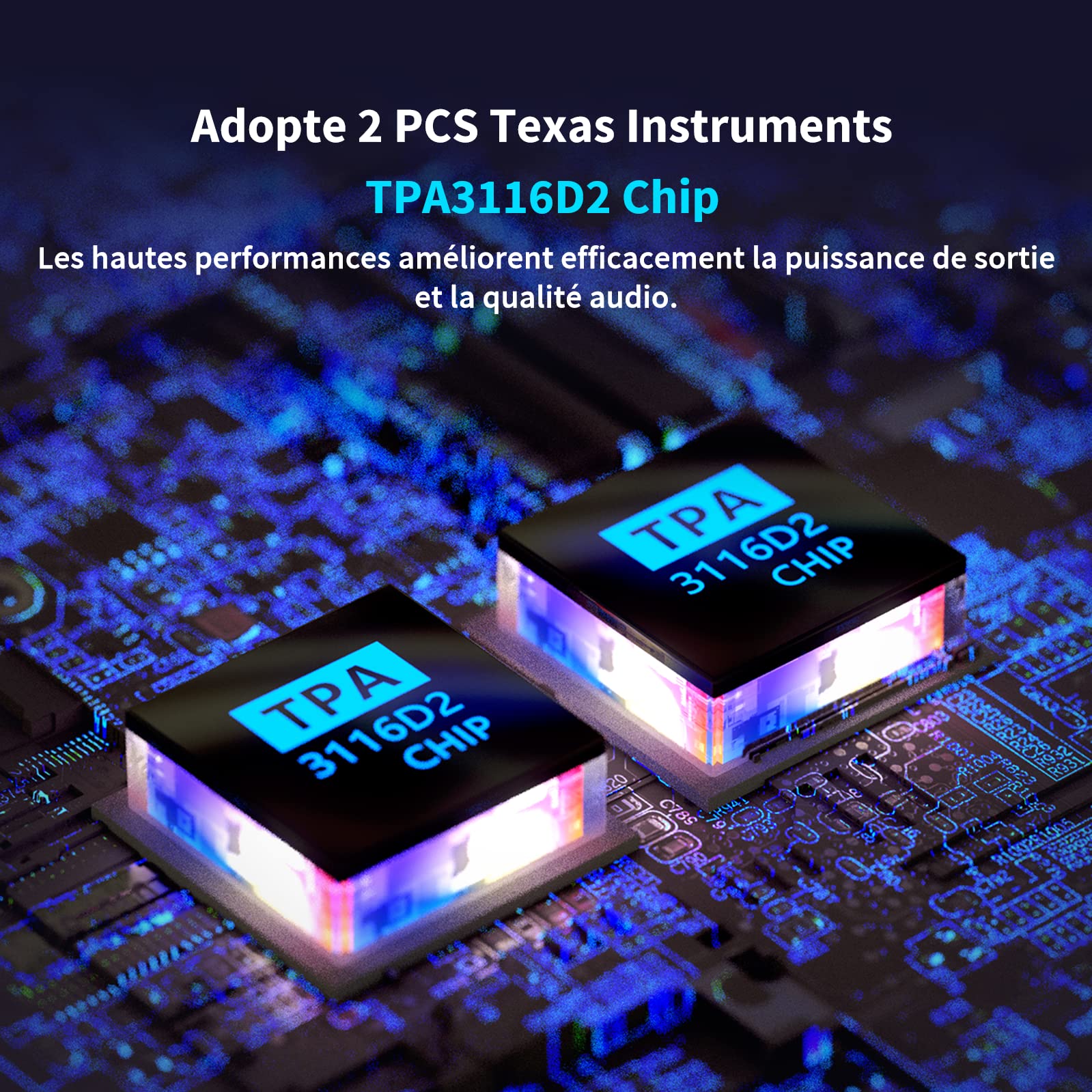 Fosi Audio BT30D Bluetooth 5.0 Récepteur Audio Stéréo Amplificateur 2.1 Canaux Mini Hi-FI Classe D Amplificateur Intégré 50W x 2+100W pour la Maison Haut-Parleurs Passifs d'extérieur/Subwoofer