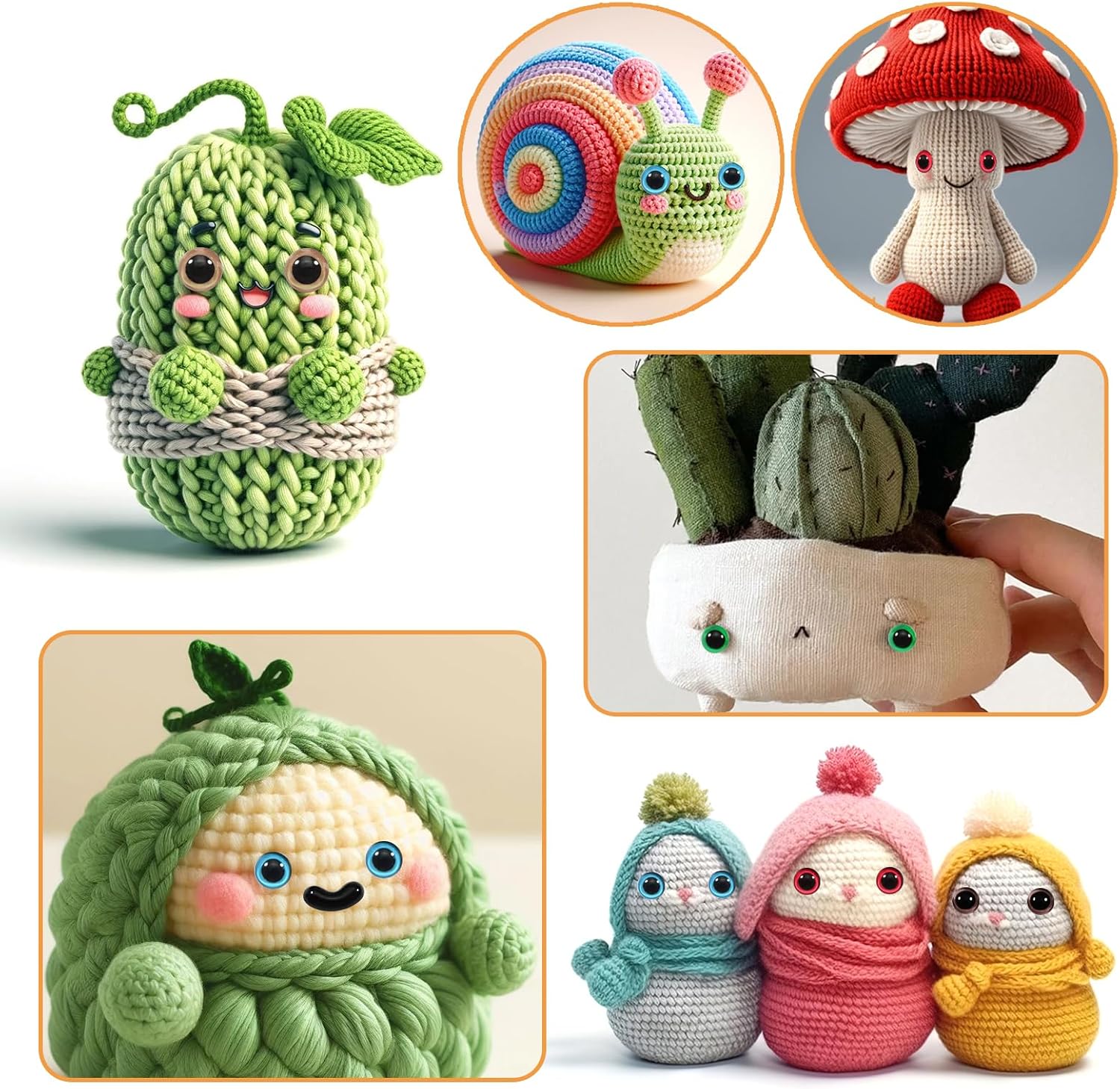 TOAOB 72pcs 12mm Colorful Safety Eyes for Crocheting Craft Stuffed Animals Eyes with Washers for Amigurumis Crochet Dolls Making