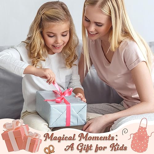 Miniatura 192 de R HORSE Juego de 2 delantales para niños y sombrero de chef, delantal de cocina azul ajustable para niños, kit de pintura y entrenamiento