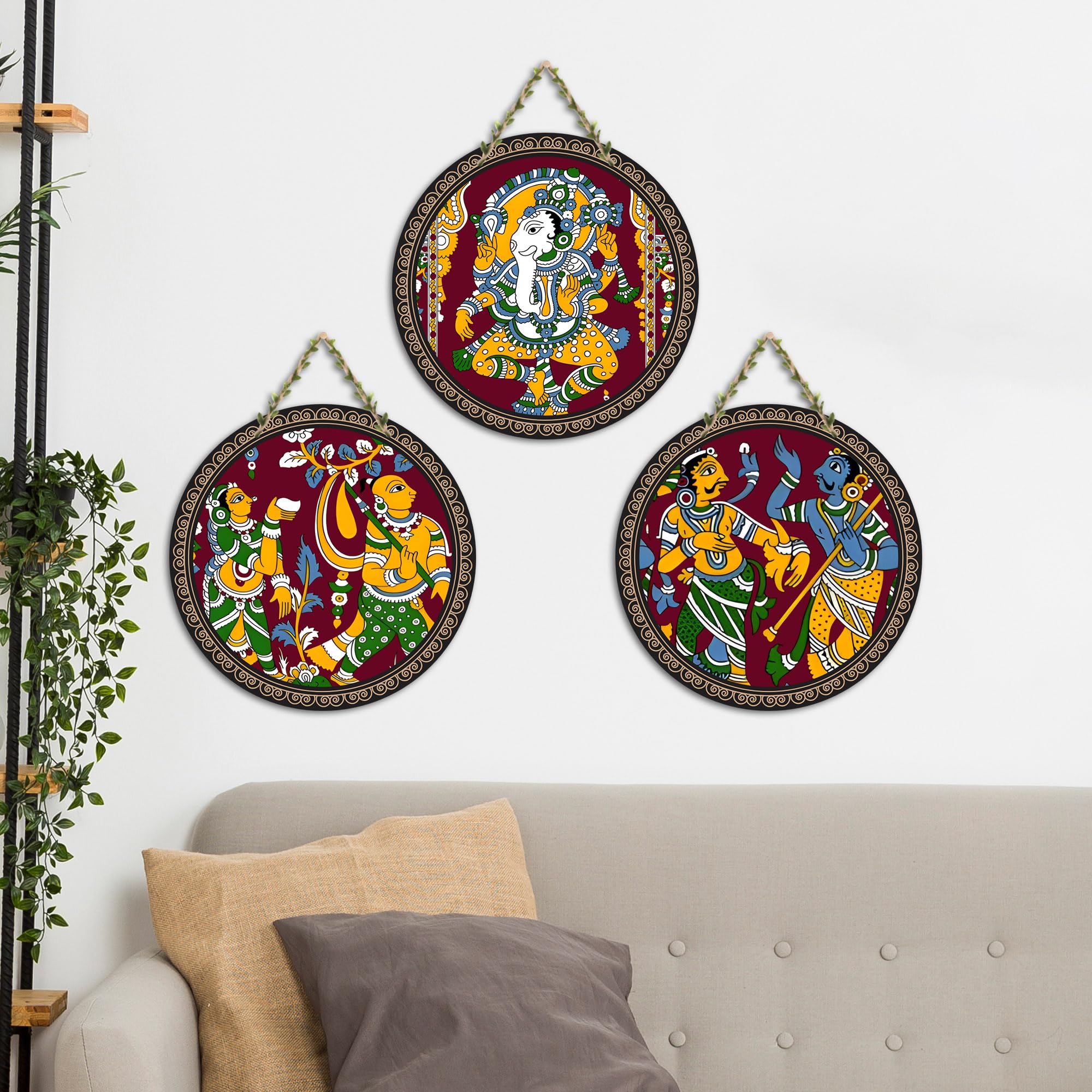 Artvibes Flower Wall Hangings - Set of 3 -18