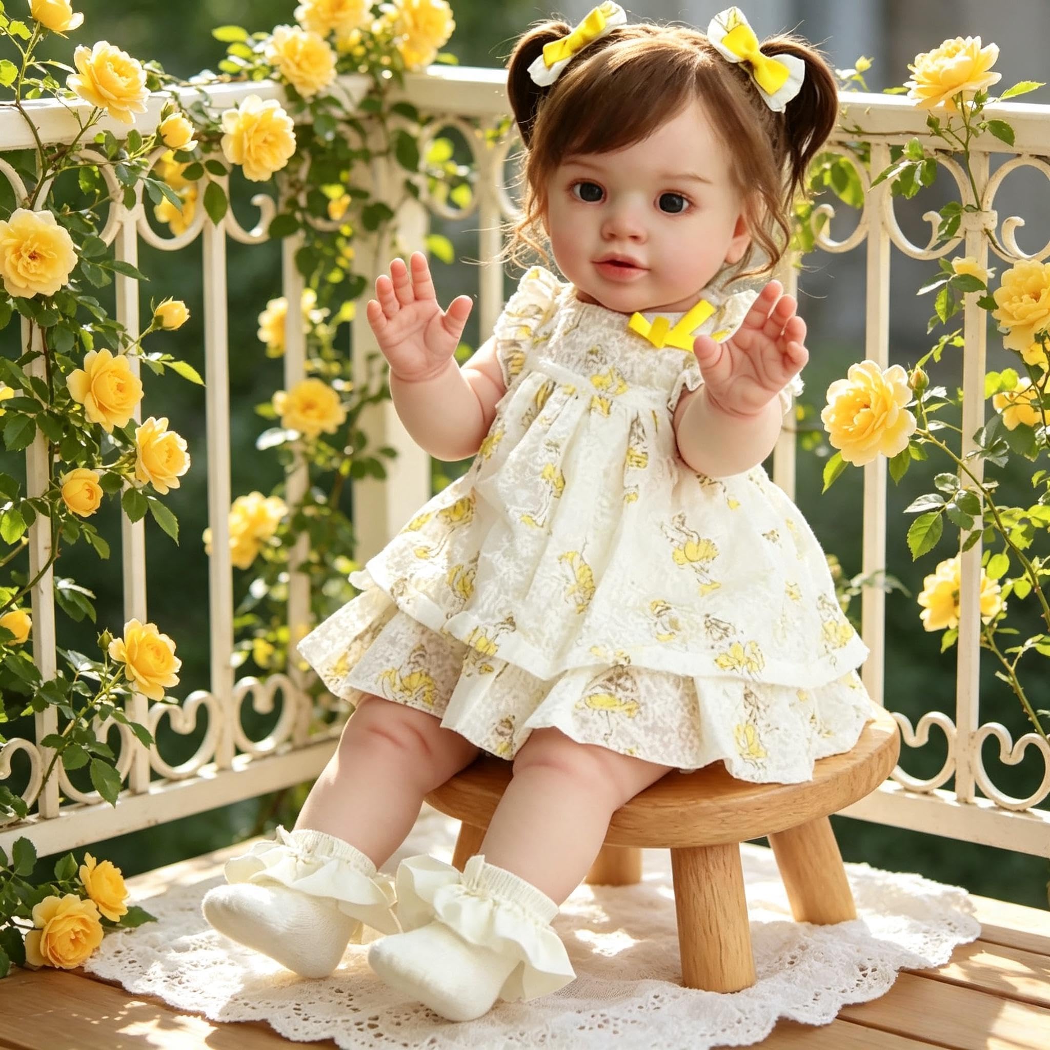 RXDOLL Reborn Baby Dolls 26 cali, miękki winylowy korpus z tkaniny, duży rozmiar, prawdziwie wyglądające odrodzone niemowlęta, realistyczna dziewczynka z ukorzenionymi włosami, realistyczna lalka