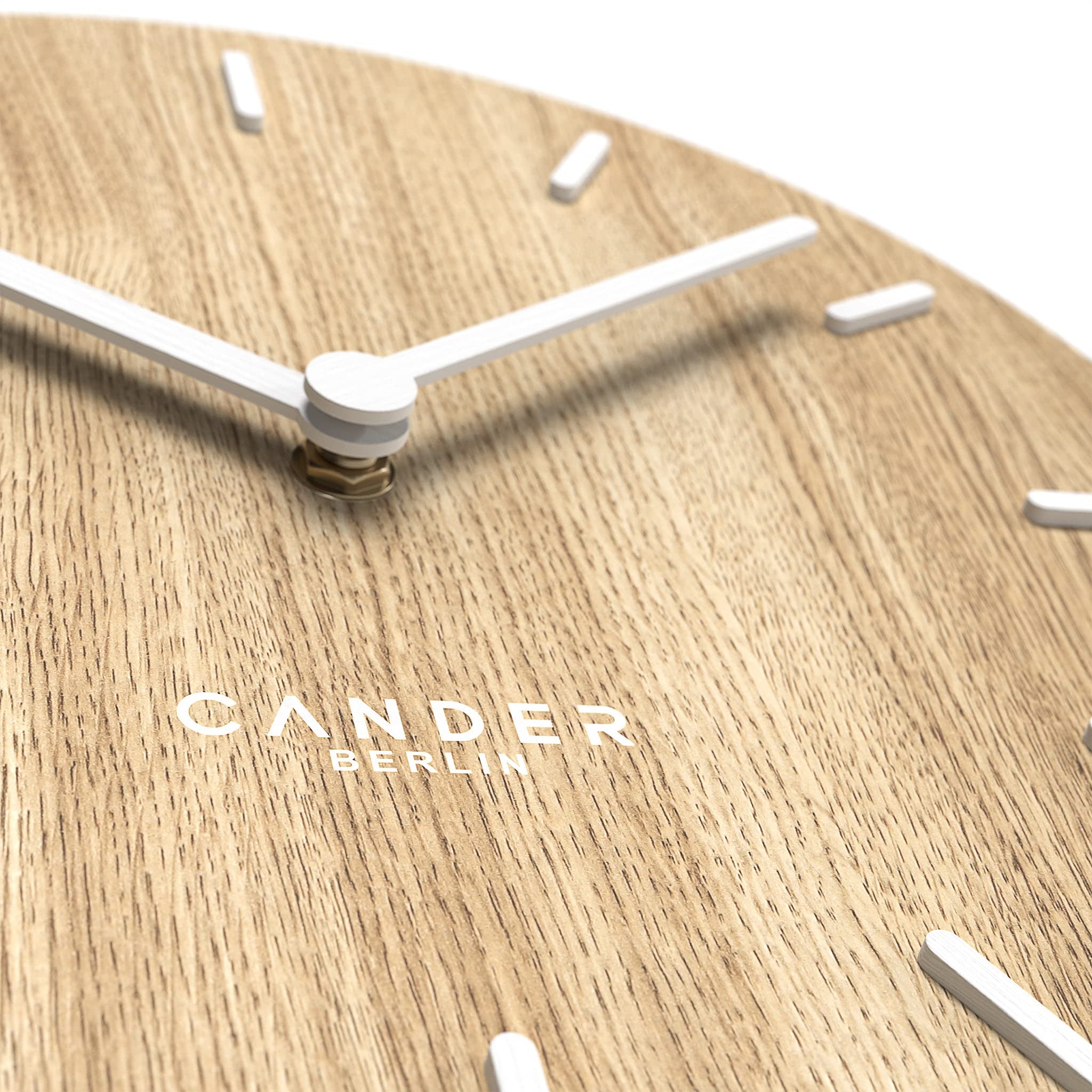Cander Berlin MNU 2730 B - Orologio da parete in legno silenzioso, 30 cm, moderno, in finitura rovere, senza ticchettio, per cucina e soggiorno, analogico, vintage