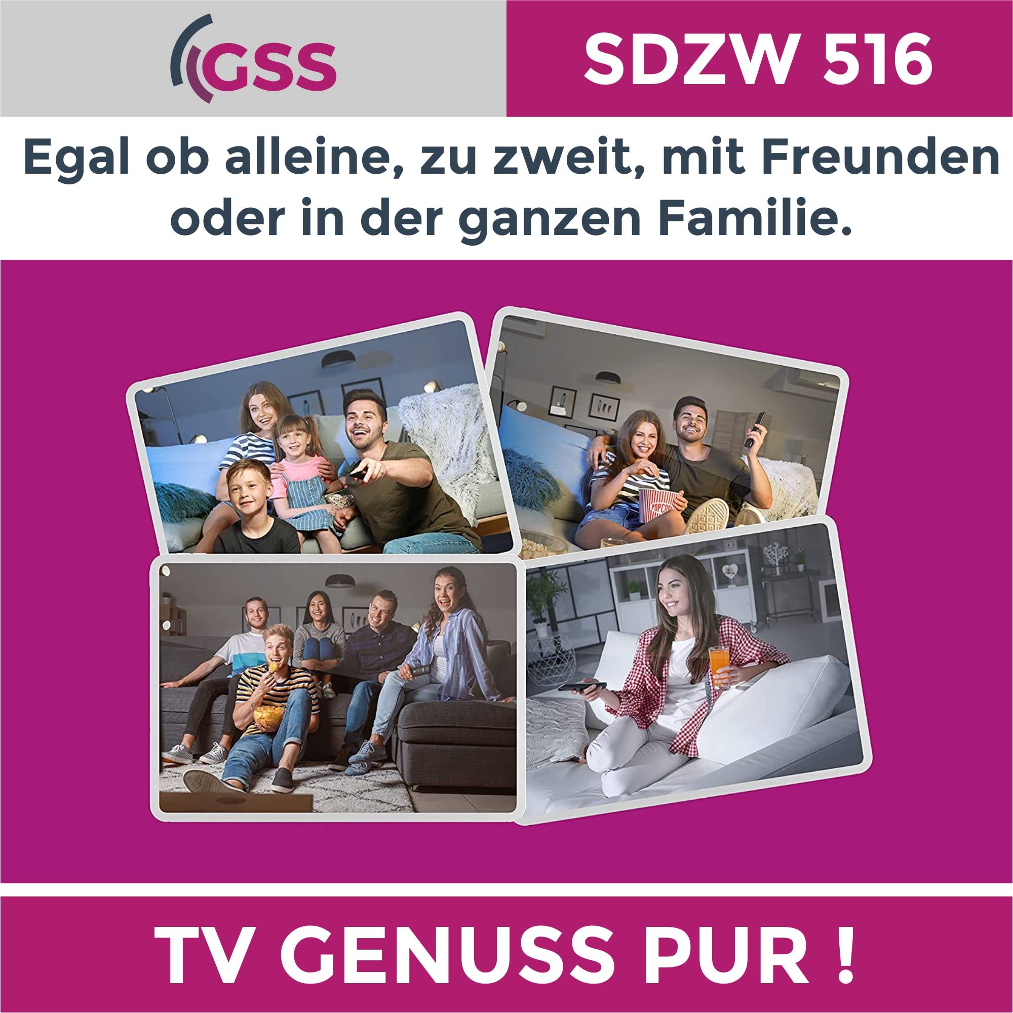 GSS Interruttore satellitare 5/16 STROMLOS per Quattro & Quad LNB, multiswitch per 1 satellite e 16 partecipanti (TV, ricevitore satellite), matrice senza corrente 4K HD distributore satellitare per
