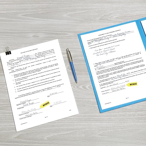 Miniatura 5 de Redi-Tag Banderas de flecha impresas "Witness", 6 rollos de repuesto, 120 banderas por rollo, amarillas, 720 banderas en total, 1-34 pulgadas x 916