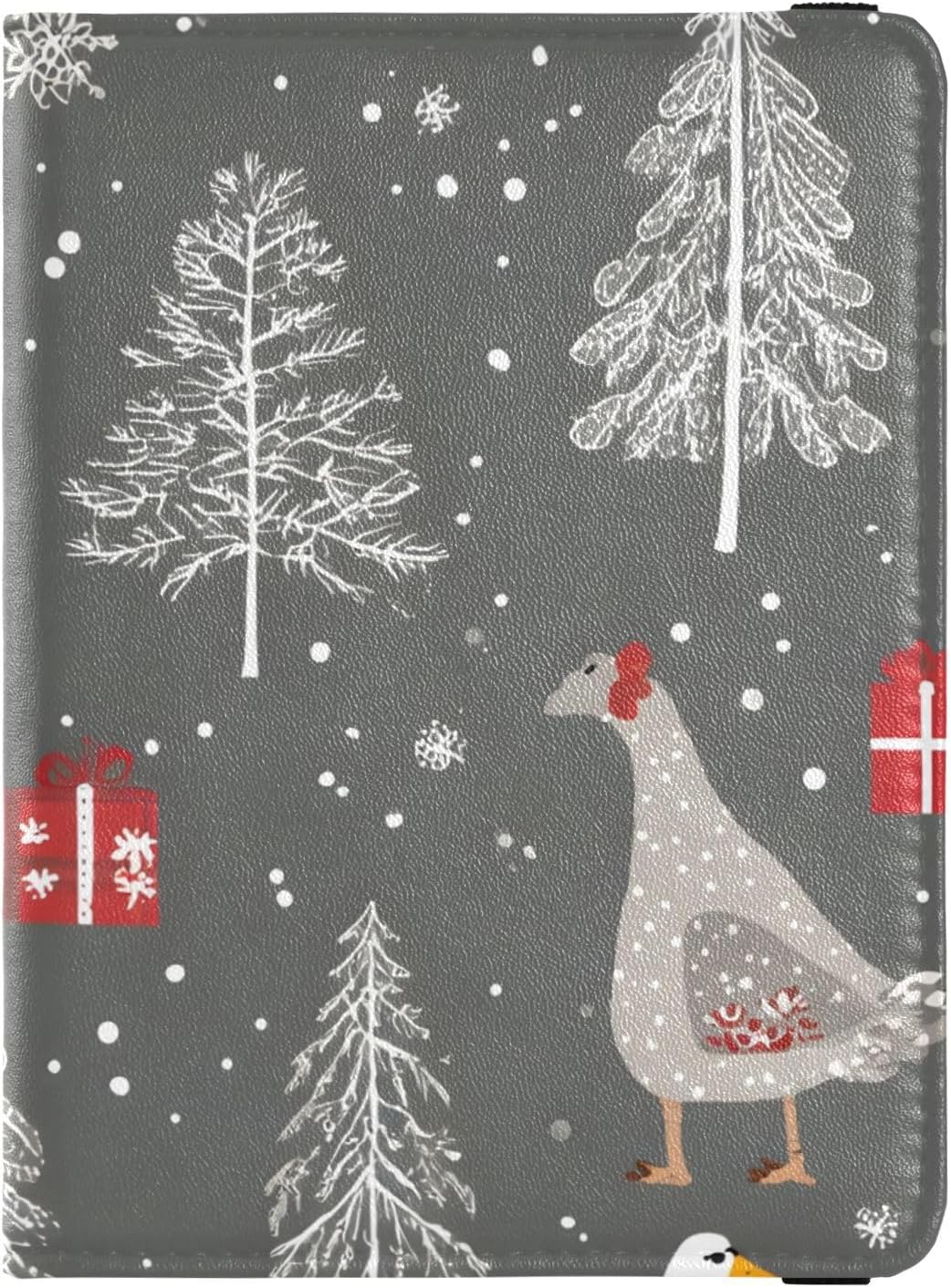Personalized Vaccination Passport Holder Christmas Tree and Goose Pattern Passport Wallet Vaccine Card Case Protector Cover RFID Cover for Women Men - Image 1 of 7