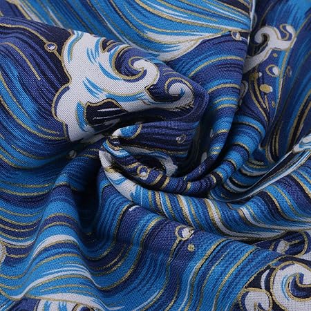 Amazon ブロンジングクロス 波柄 布 生地 コットン ビンテージ 裁縫 縫製アクセサリー 全2サイズ 0 5メートル 布 生地 通販