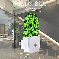 Vista 2 de Luz nocturna de hoja de trébol, color verde de la suerte, luces nocturnas del día de San Patricio enchufadas a la pared, lámpara LED con sensor