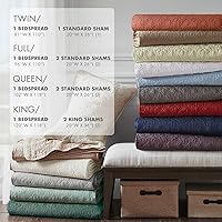 Vista 5 de Madison Park Quebec - Juego de ropa de cama tamaño King, color gris, damasco, colcha de 3 piezas, colcha acolchada de microfibra ultra suave