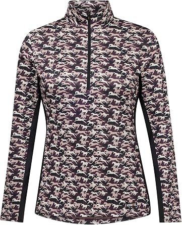 Kerrits Womens Next Level Coolcore Horse Riding Top Cooling, Long Sleeve Equestrian Sun Shirt with Horse Print