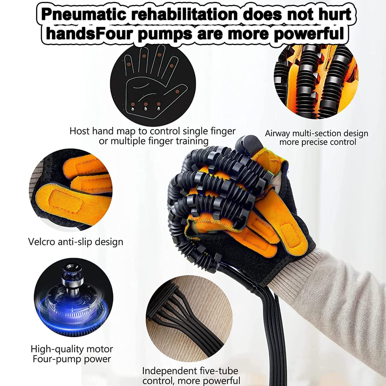 Guantes de robot de rehabilitación para recuperación de manos, equipo de asistencia para pacientes con accidente cerebrovascular y hemiplejia