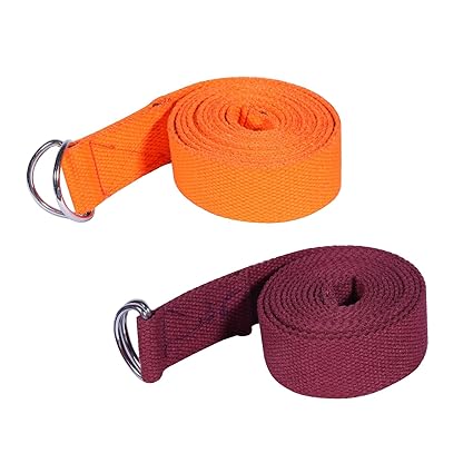 Footmate 2-Pack Yoga Belt for Exercise, 8 FT Durable Material with D-Ring for Safe & Perfect Yoga Posture, Multicolor Yoga Strap for Mens and Womens - (Length : 8 feet, width: 1.5 inch)