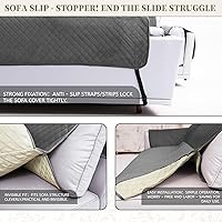 Vista 9 de Fundas de sofá seccional para perros 100% impermeables, funda de sofá en forma de L para esquinas, de terciopelo, lavable, antideslizante