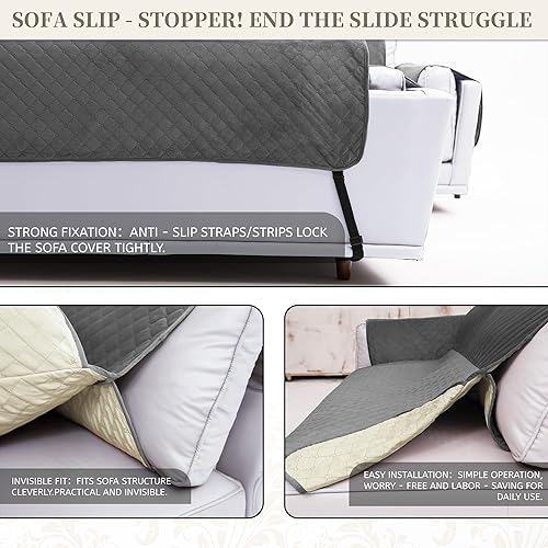 Miniatura 9 de Fundas de sofá modulares para perros, 100% impermeables, en forma de L, de terciopelo, aptas para mascotas, lavable, antideslizante, en forma de L,