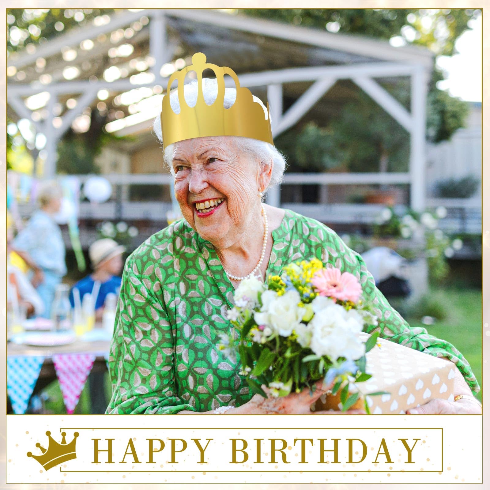 Crtiin 100 Pcs Gold Paper Crowns Birthday Party Crowns Bulk for Adults Women Men Hats Party Supplies Favors(Stylish Style)