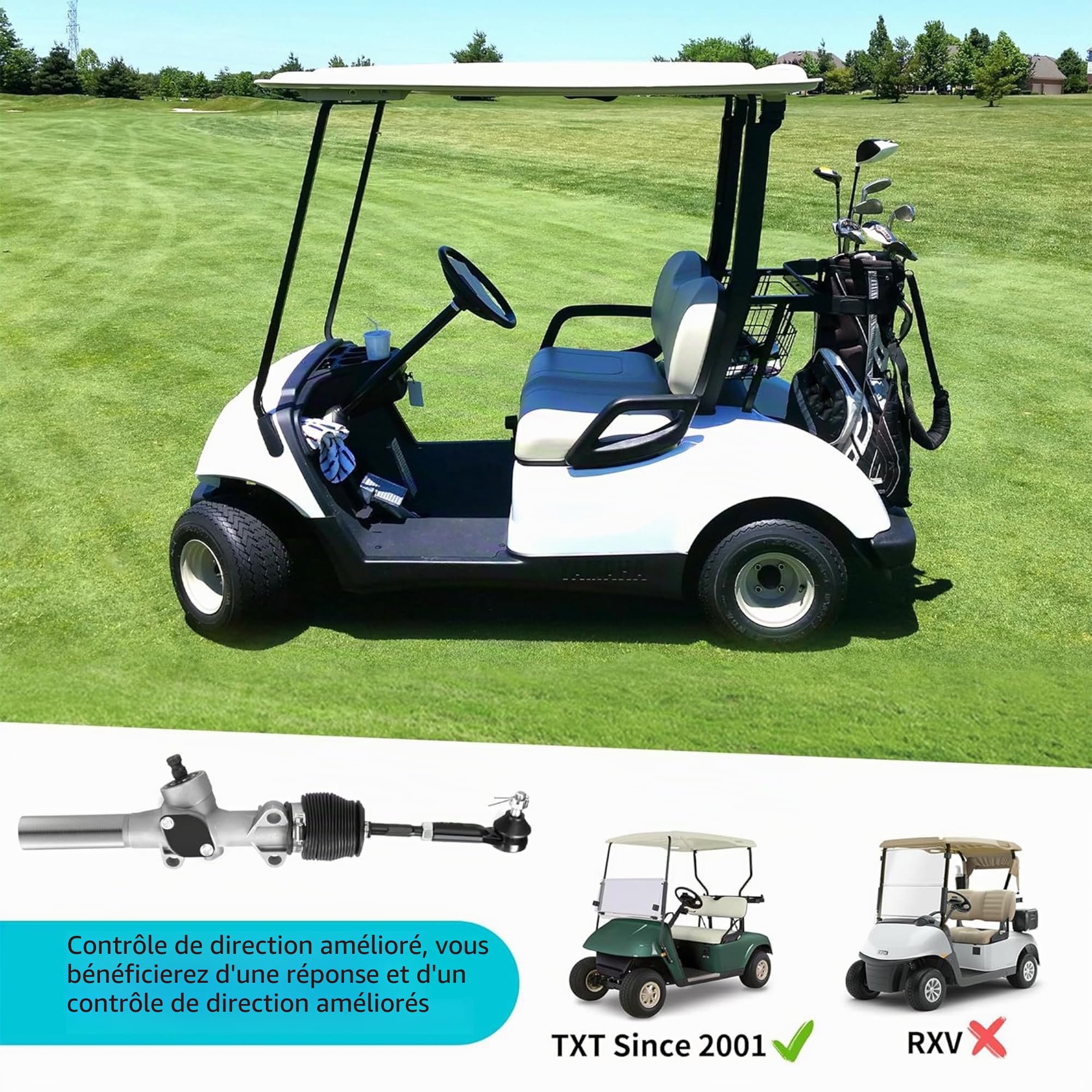 10L0L Boîtier de Direction de voiturette de Golf pour EZGO TXT à partir de 2001, OEM no. 70964-G01 70964G01