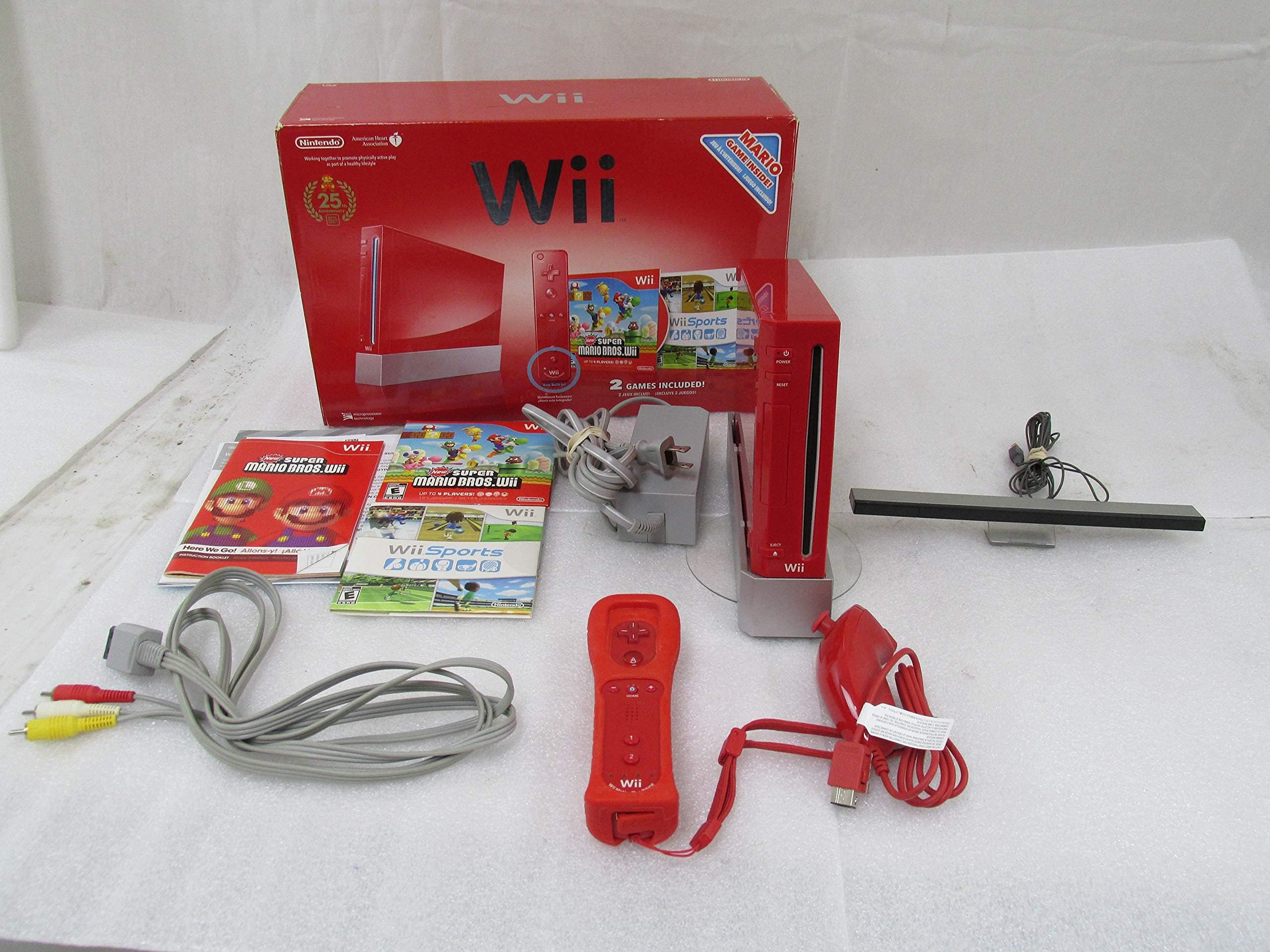 - Wii Hardware Bundle - Red (Renewed)