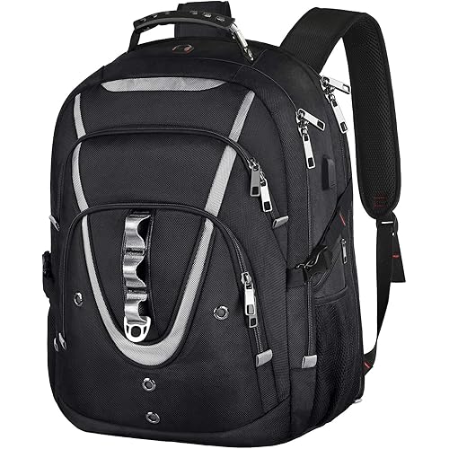 18.4 Laptop Backpack for Men, 55L-60L Extra Large Gaming Laptops Backpack with USB Charger Port, TSA Friendly Flight Approved RFID Anti-theft Pocket, Water Resistant Suiltable for Travel Business Work