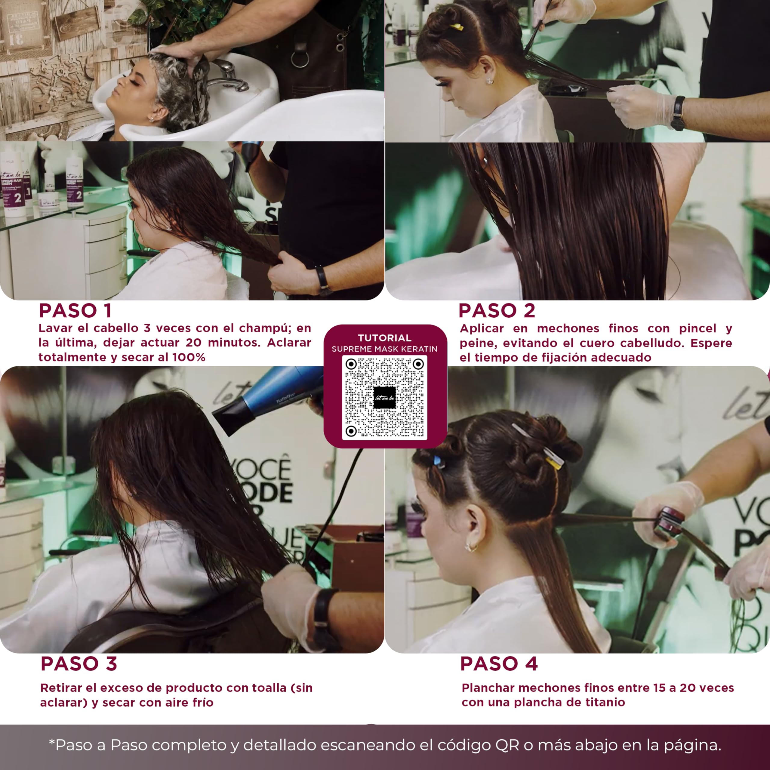 Let Me Be - Kit lisciante alla cheratina Supremeliss Mask, 2 in 1, Shampoo e Maschera anti-residui, Pulizia profonda e lisciatura 100% brasiliana, Lunga durata (2x1L)