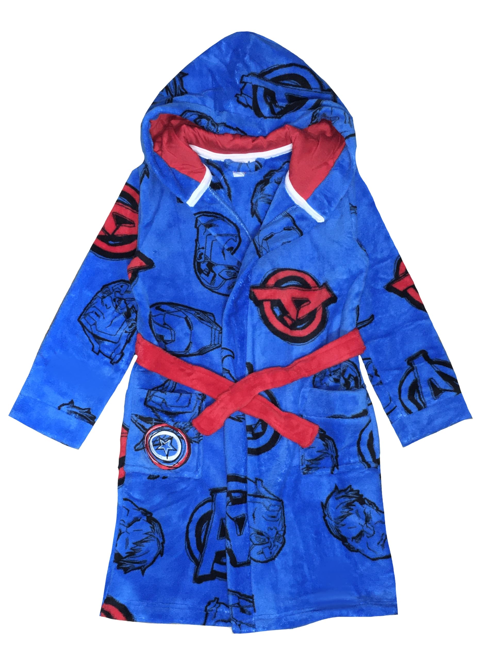 Marvel Avengers Boys Hooded Bathrobe, Dressing Gown, Age 4-12 Years