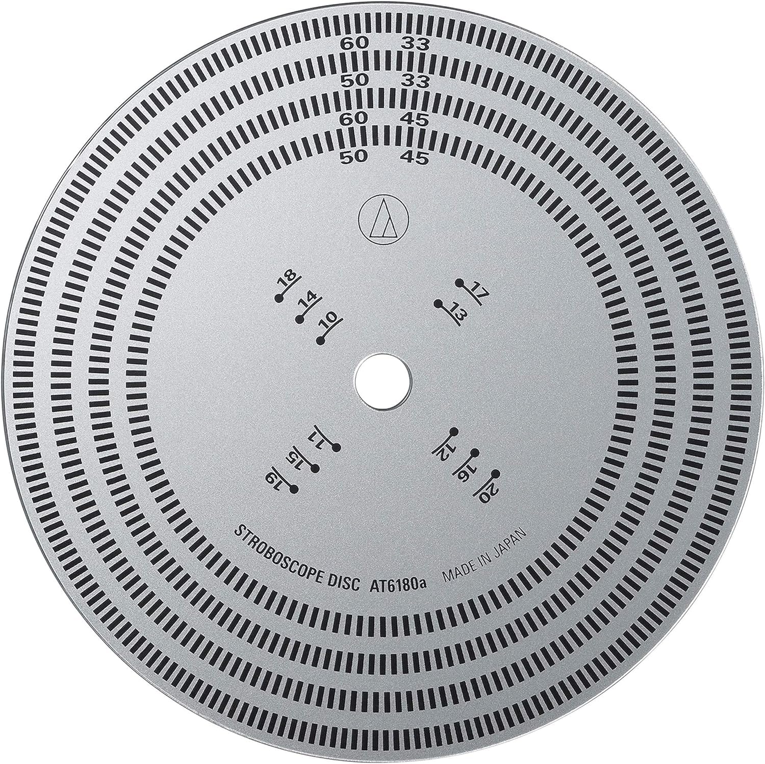 Audio-Technica AT6180a Disque stroboscopique pour réglage de vitesse platine vinyle