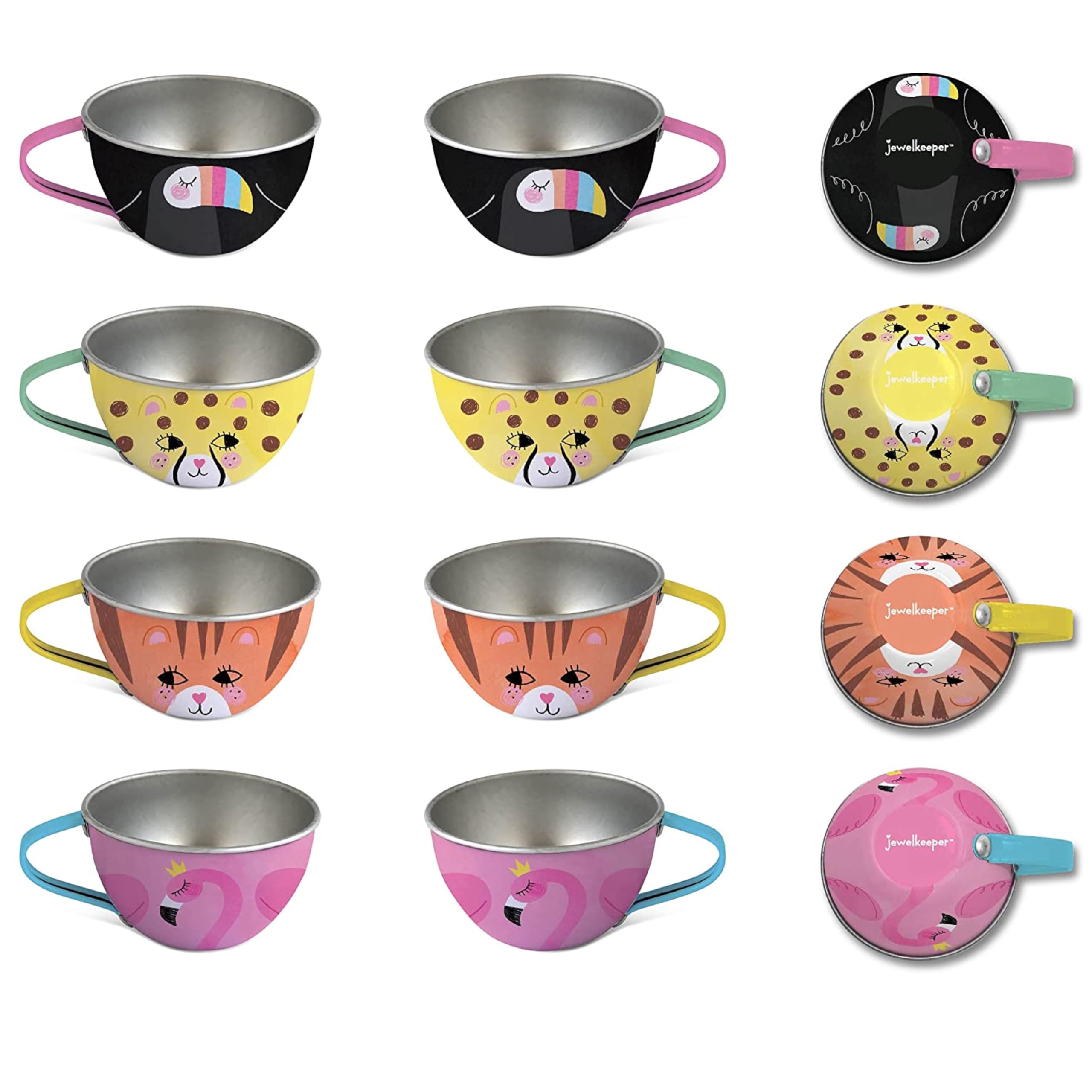 Jewelkeeper - Service à Thé pour Enfants, Dînette et Son Coffret Jouet, 15 Pièces - Modèle Safari