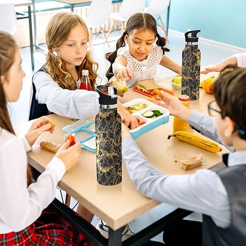 Miniatura 6 de Camouflage Gold Leakproof and BPA Free Reusable Water Bottle with Straw Lid Double-Wall Vacuum Insulation for Gym Sports