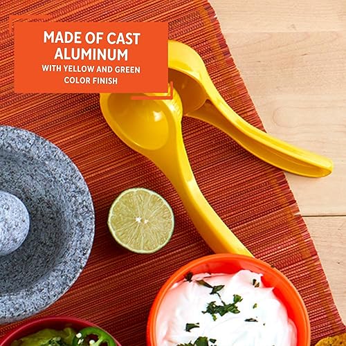 Miniatura 3 de IMUSA - Juego de exprimidores manuales de lima y limón para extracción máxima, aluminio, amarillo y verde
